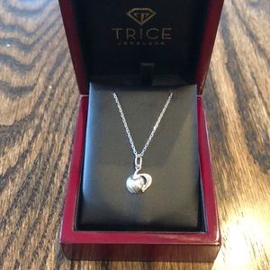 Silver Georgia peach necklace